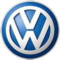 Volkswagen blue 3D logo on white background