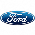 Ford logo on blue and white background