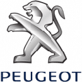 Peugeot lion logo on white background
